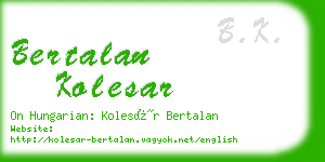 bertalan kolesar business card